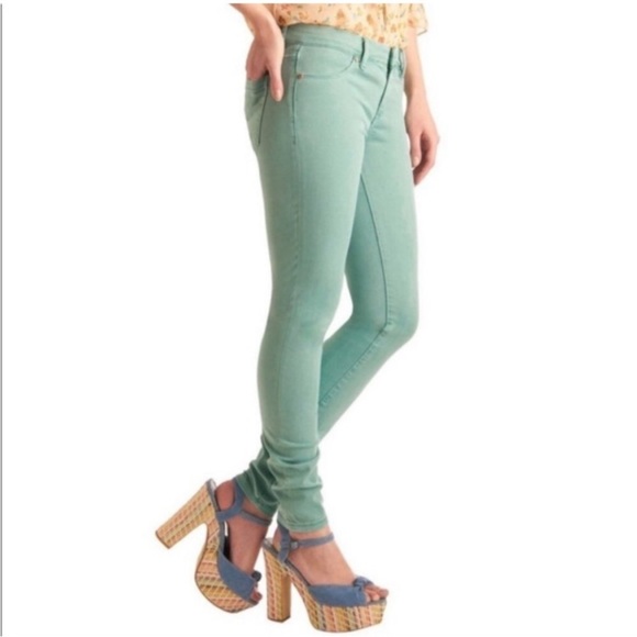 H&M Pants - H&M mint green cotton skinny pants size 4